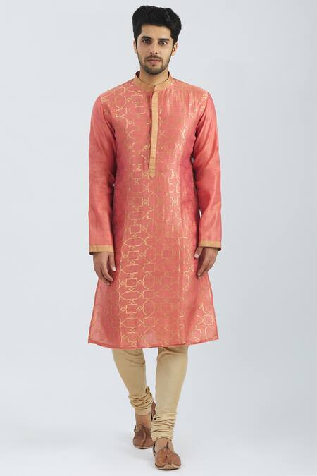 Rar Studio Pink Handloom Chanderi Kurta 