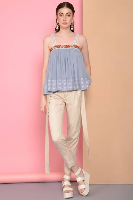 Sahil Kochhar Embroidered Flared Top 