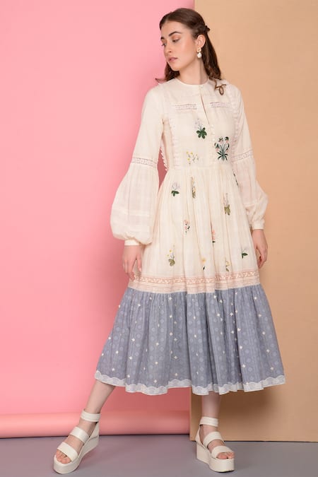 Sahil Kochhar Embroidered Midi Dress 