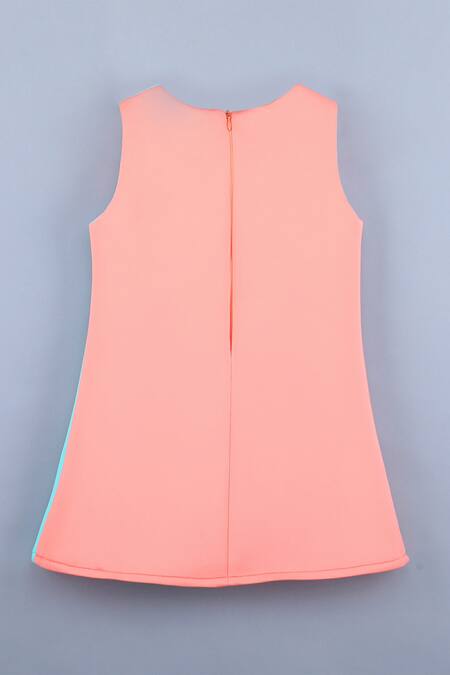 Shop Miakki Pink Satin Colorblock Dress at Aza Fashions Shop_Miakki_Pink Satin Colorblock Dress _at_Aza_Fashions