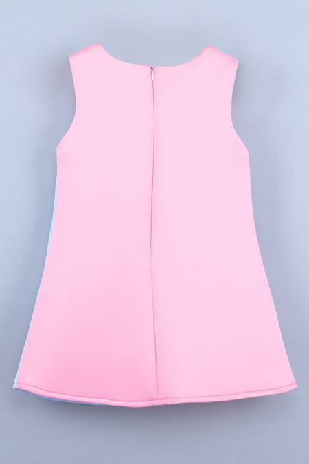 Shop Miakki Pink Satin Colorblock Dress at Aza Fashions Shop_Miakki_Pink Satin Colorblock Dress _at_Aza_Fashions
