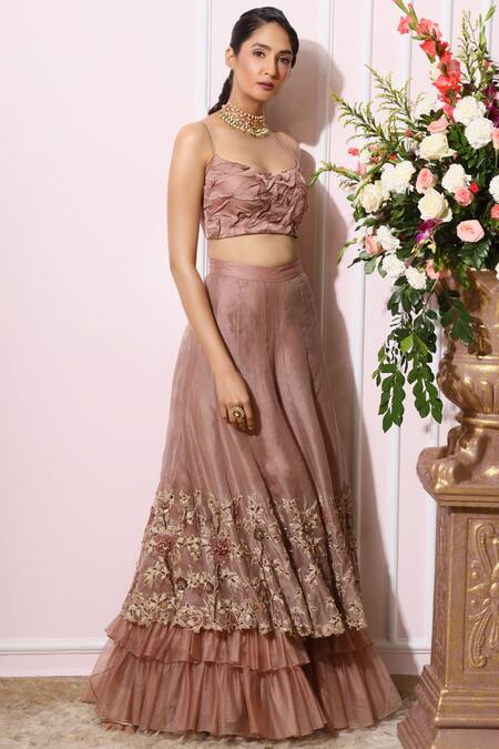 Nitika Kanodia Gupta Pink Organza, Crepe, Georgette Round Embellished Sharara Set Online at Aza Fashions Nitika Kanodia Gupta_Pink Organza, Crepe, Georgette Round Embellished Sharara Set_Online_at_Aza_Fashions
