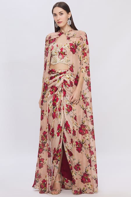 Shehlaa Khan Printed Skirt Set 