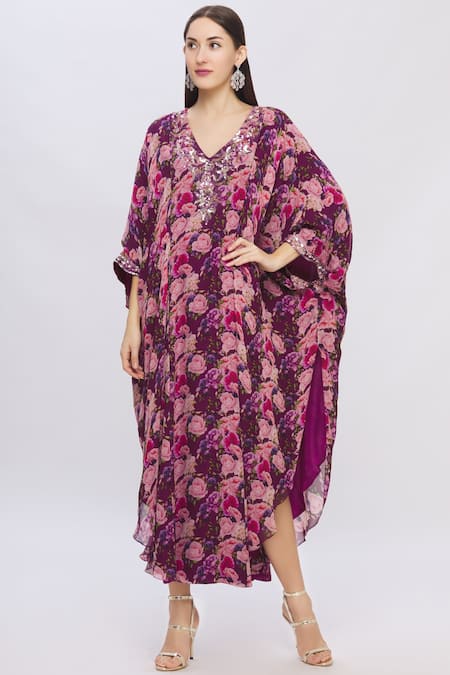 Shehlaa Khan Printed Kaftan Dress 