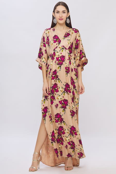 Shehlaa Khan Printed Kaftan Dress 