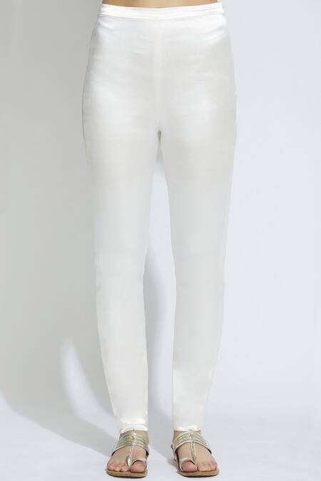 Shop_Mishru_Yellow Chanderi Embroidered Anarkali Set_Online_at_Aza_Fashions