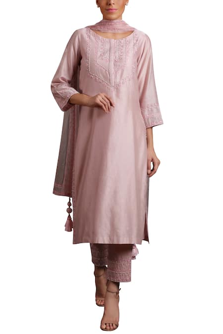 Ajiesh Oberoi Chanderi Kurta Set 