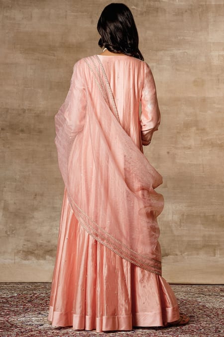 Ajiesh Oberoi Chanderi Embroidered Anarkali Set 