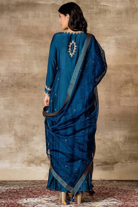 Ajiesh Oberoi Cotton Silk Anarkali Set 