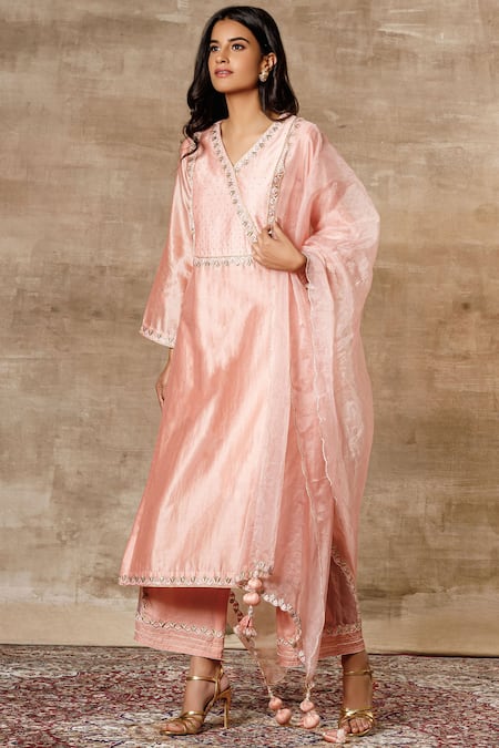 Ajiesh Oberoi Chanderi Kurta Set 