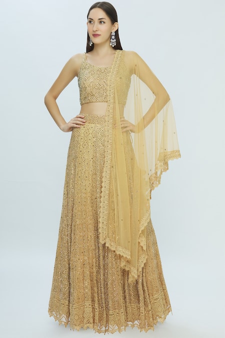 Vandana Sethi Chikankari Embroidered Lehenga Set 