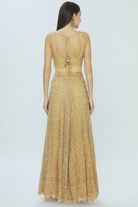 Vandana Sethi Chikankari Embroidered Lehenga Set 