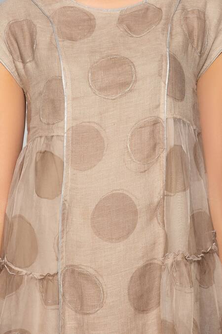 Kaveri_Beige Linen Midi Dress_at_Aza_Fashions