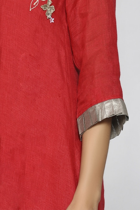 Shop_KAVERI_Linen Layered Dress_Online_at_Aza_Fashions
