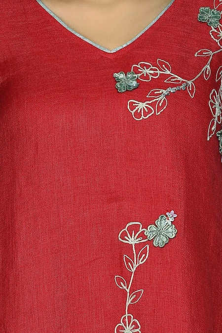 KAVERI_Linen Layered Dress_at_Aza_Fashions