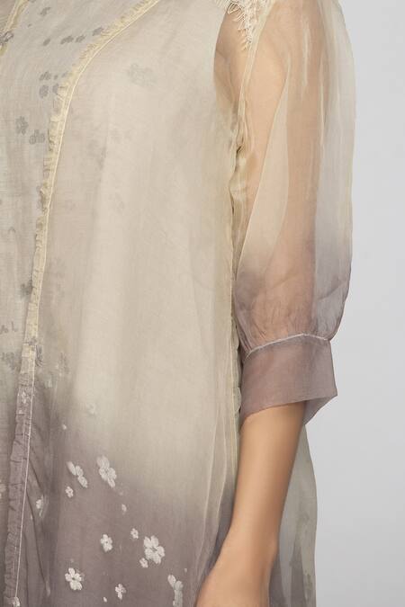 Shop Kaveri Grey Linen Dress With Jacket Online at Aza Fashions Shop_Kaveri_Grey Linen Dress With Jacket_Online_at_Aza_Fashions