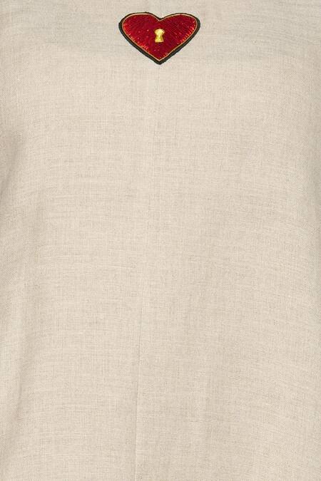 Kaveri_Beige Linen Midi Dress_at_Aza_Fashions