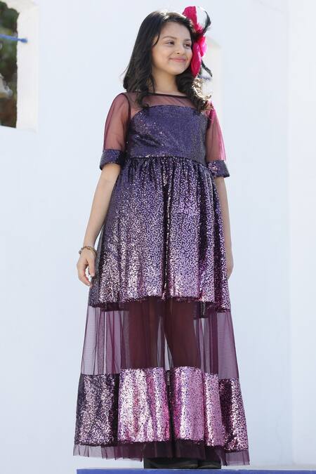 Janyas Closet_Purple Ombre Sequin Dress _Online_at_Aza_Fashions
