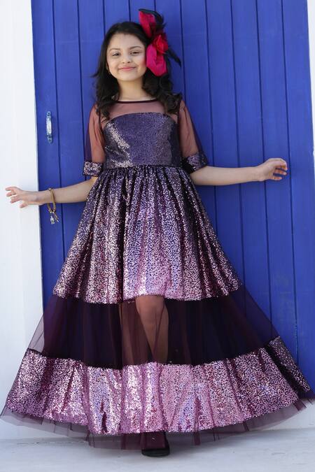 Buy_Janyas Closet_Purple Ombre Sequin Dress _Online_at_Aza_Fashions