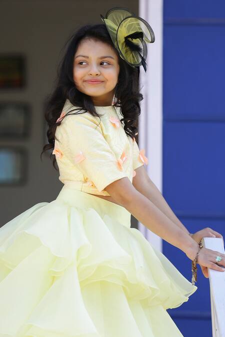 Janyas Closet_Yellow Organza Embellished Lehenga Set _Online_at_Aza_Fashions