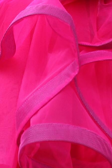 Buy_Janyas Closet_Pink Organza Asymmetric Layered Dress _Online_at_Aza_Fashions
