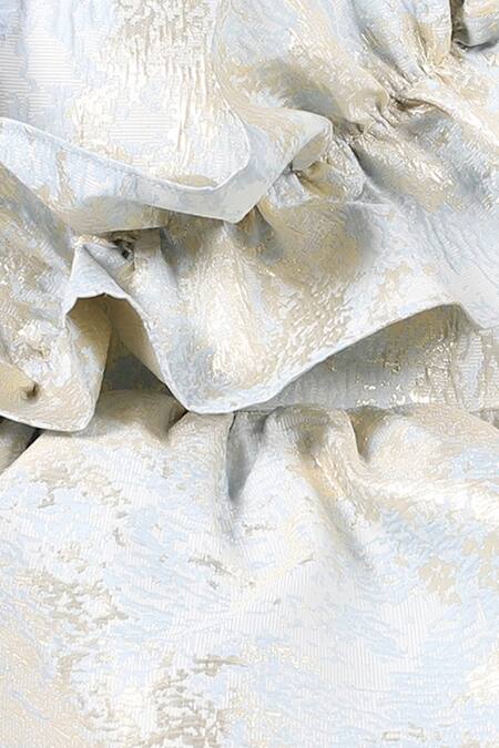 Shop_Janyas Closet_Blue Jacquard Asymmetric Layered Dress _Online_at_Aza_Fashions