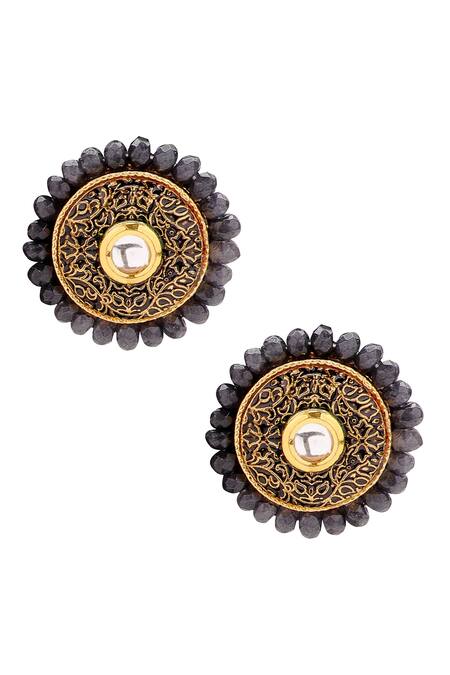 Buy_Joules by Radhika_Gold Plated Polki Stone Meenakari Jewellery Set_Online_at_Aza_Fashions