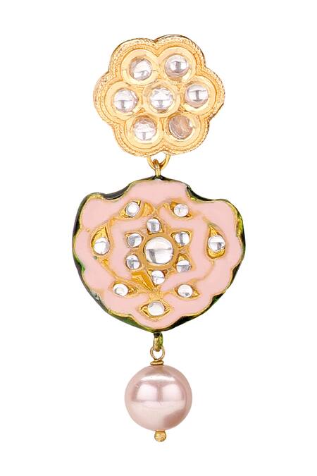 Shop Joules By Radhika Gold Plated Polki Stone Meenakari Jewellery Set Online at Aza Fashions Shop_Joules By Radhika_Gold Plated Polki Stone Meenakari Jewellery Set_Online_at_Aza_Fashions