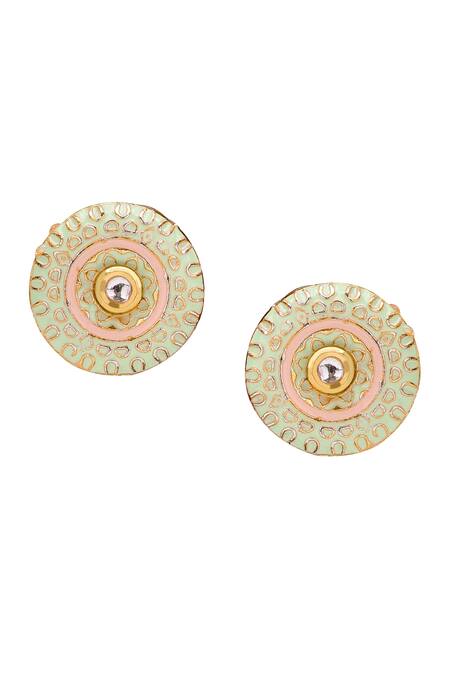 Buy_Joules By Radhika_Gold Plated Polki Meenakari Jewellery Set_Online_at_Aza_Fashions