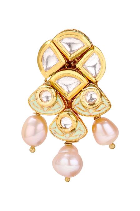 Shop Joules By Radhika Gold Plated Polki Meenakari Jewellery Set Online at Aza Fashions Shop_Joules By Radhika_Gold Plated Polki Meenakari Jewellery Set_Online_at_Aza_Fashions