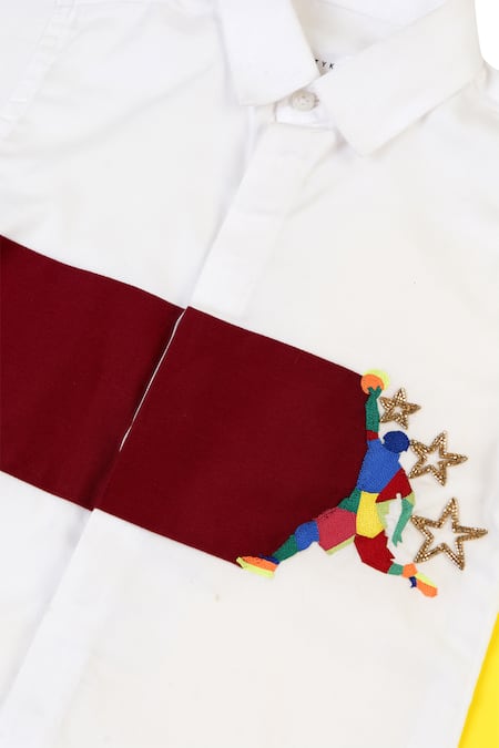 Buy_Partykles_White Cotton Shirt _Online_at_Aza_Fashions