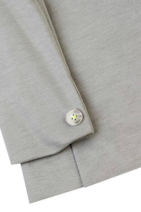 Buy Partykles Grey Knit Single Breasted Blazer Online at Aza Fashions Buy_Partykles_Grey Knit Single Breasted Blazer _Online_at_Aza_Fashions