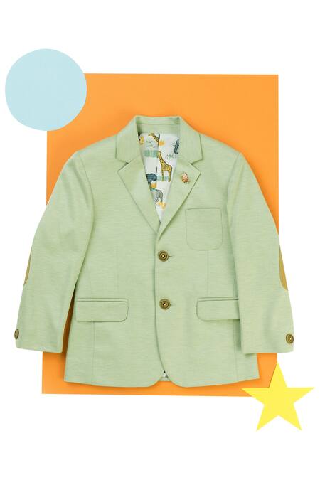 Partykles Green Knit Button Front Blazer 