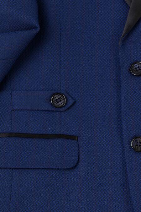 Buy Partykles Blue Terry Rayon Textured Blazer Set Online at Aza Fashions Buy_Partykles_Blue Terry Rayon Textured Blazer Set _Online_at_Aza_Fashions