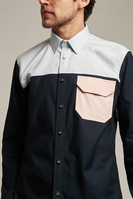 Shop_Sahil Aneja_Multi Color Cotton Block Shirt_Online_at_Aza_Fashions