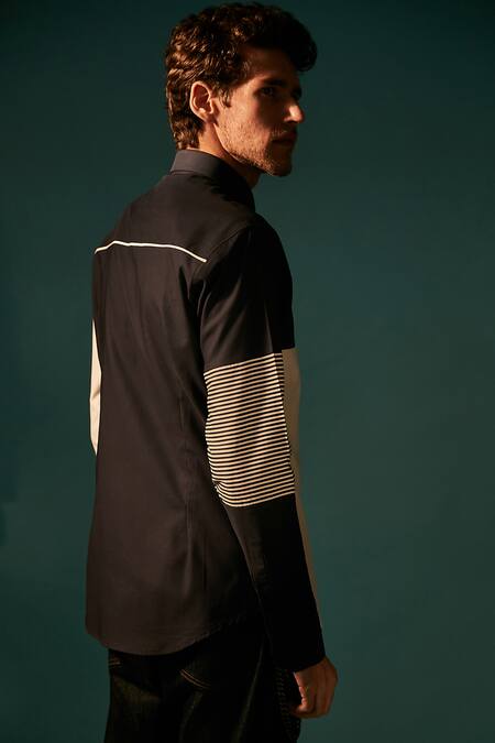 Sahil Aneja_Multi Color Cotton Block Shirt_Online_at_Aza_Fashions