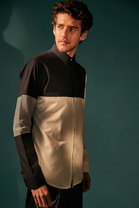 Buy_Sahil Aneja_Multi Color Cotton Block Shirt_Online_at_Aza_Fashions