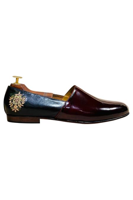 Artimen_Black Embroidered Loafers _at_Aza_Fashions