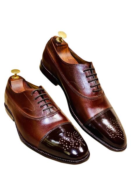 Buy_Artimen_Brown Handcrafted Brogue Oxfords _Online_at_Aza_Fashions