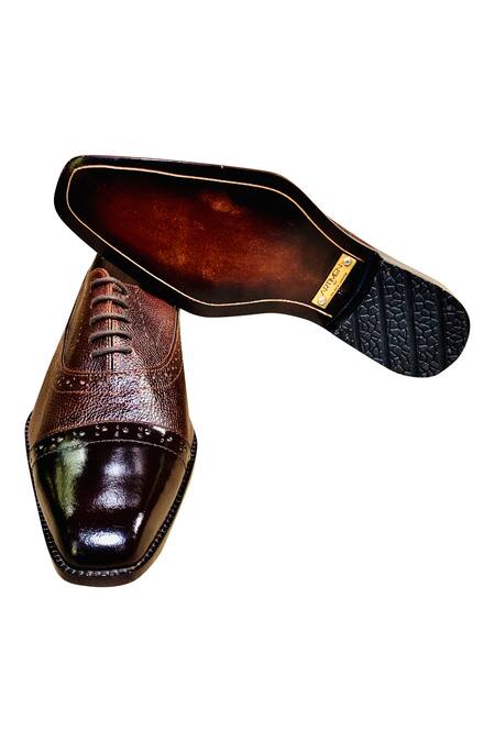 Shop_Artimen_Brown Handcrafted Brogue Oxfords _Online_at_Aza_Fashions