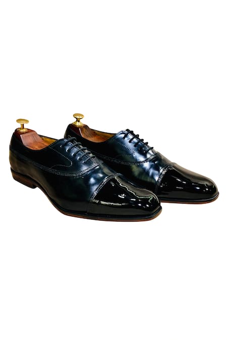 Artimen_Black Leather Derbys _Online_at_Aza_Fashions