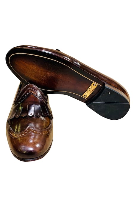 Shop_Artimen_Brown Brogue Fringe Loafers _Online_at_Aza_Fashions