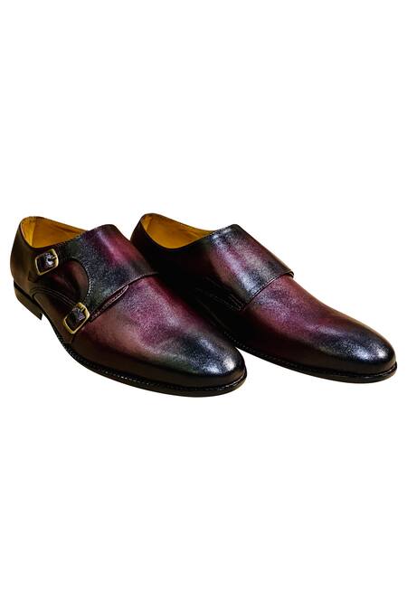 Artimen_Maroon Double Strap Monk Shoes _Online_at_Aza_Fashions