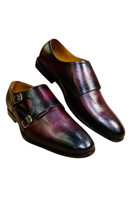 Buy_Artimen_Maroon Double Strap Monk Shoes _Online_at_Aza_Fashions