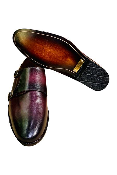 Shop_Artimen_Maroon Double Strap Monk Shoes _Online_at_Aza_Fashions