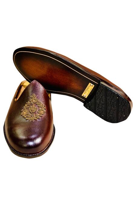 Shop_Artimen_Brown Embellished Mules _Online_at_Aza_Fashions