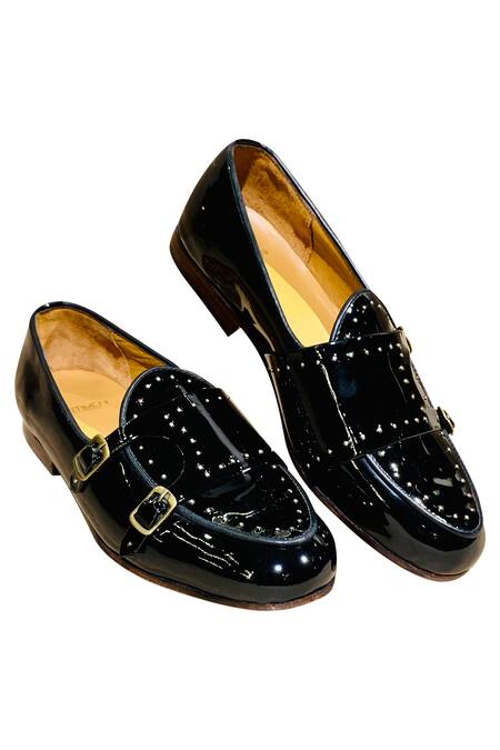 Buy_Artimen_Black Double Strap Monk Shoes _Online_at_Aza_Fashions