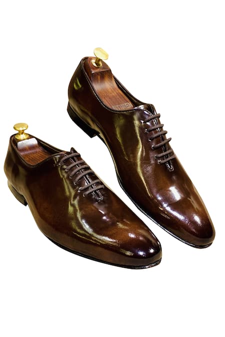 Buy_Artimen_Brown Leather Lace Up Shoes _Online_at_Aza_Fashions