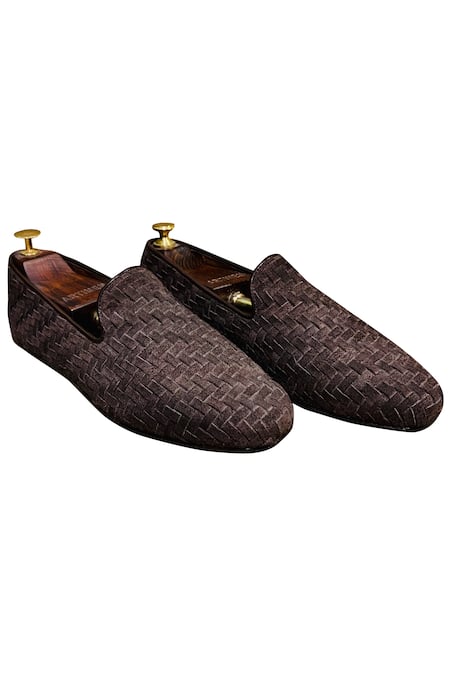 Artimen_Brown Woven Textured Loafers _Online_at_Aza_Fashions