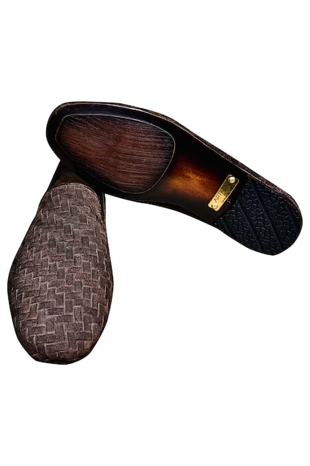 Shop_Artimen_Brown Woven Textured Loafers _Online_at_Aza_Fashions
